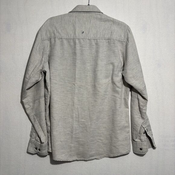 Kuhl Shirt Mens Large Gray Shiftr Granite Long Sleeve Button Up Linen Blend - Picture 2 of 14